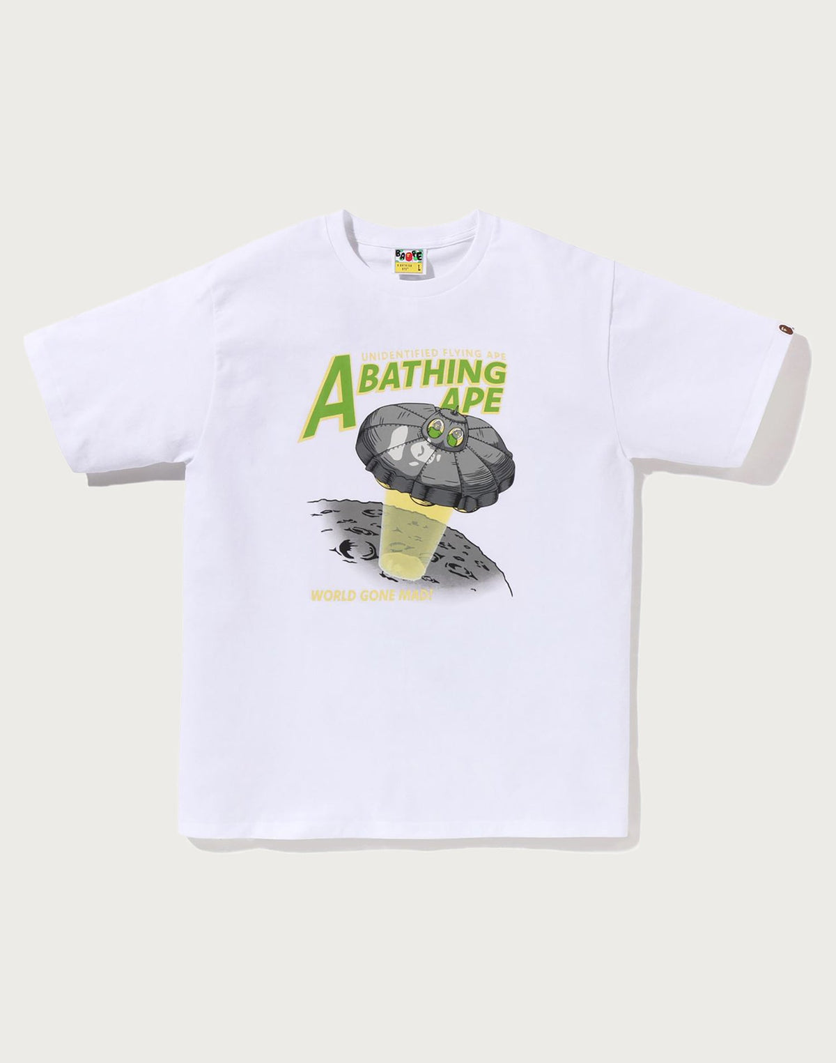 APE HEAD UFO ON MOON TEE MENS