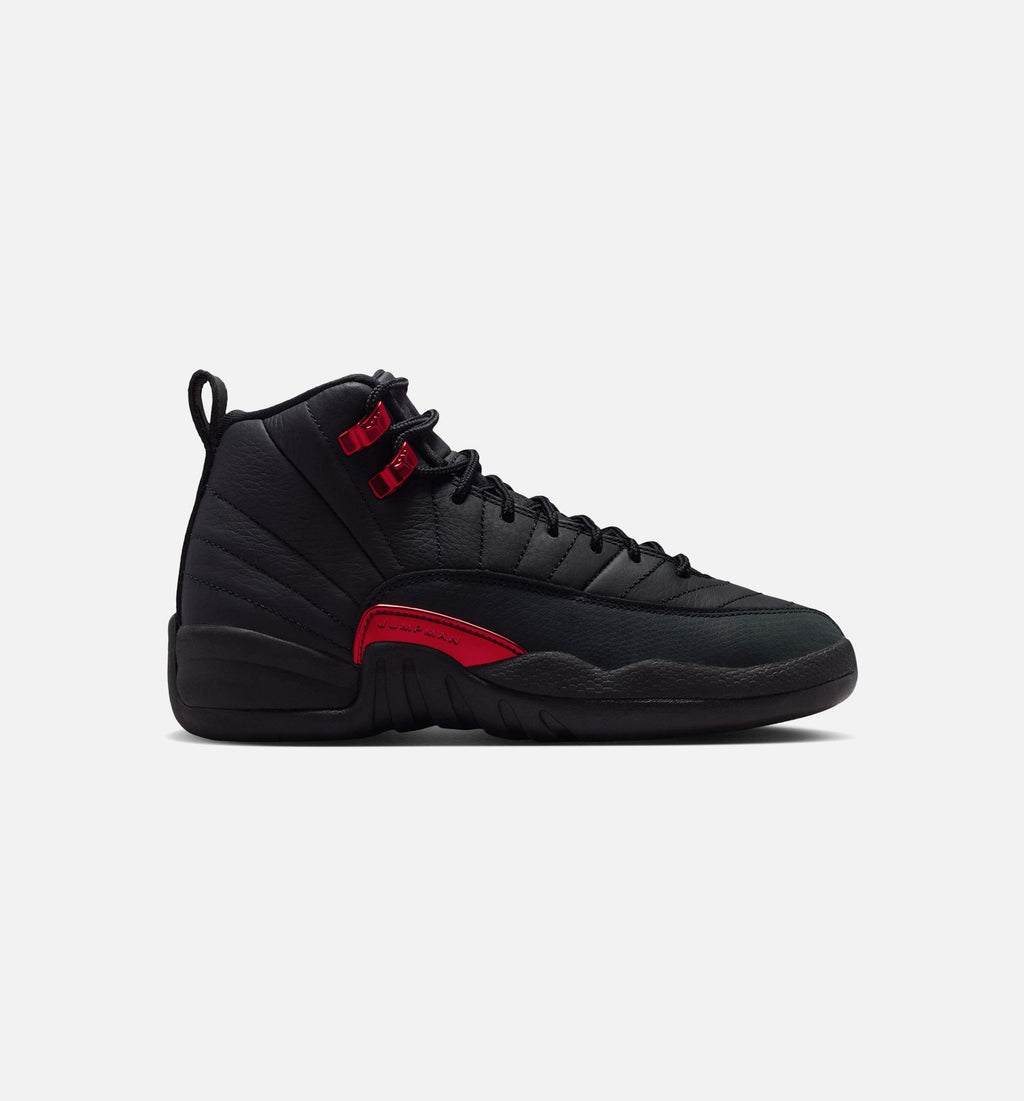 Air Jordan 12 Retro Bloodline | Grade School Lifestyle Shoe | Black/University Red