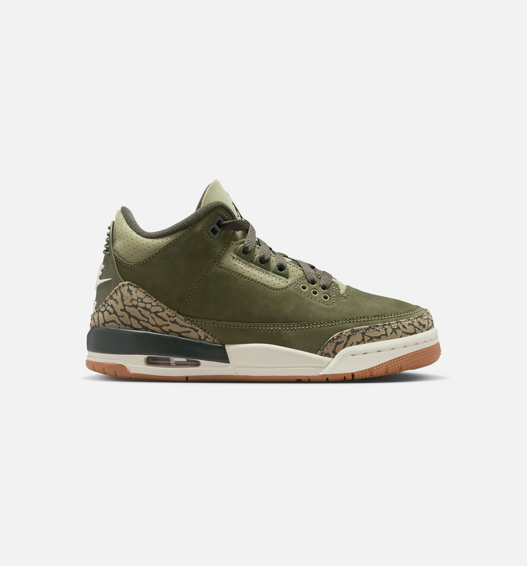 Air Jordan 3 Retro Medium Olive Grade School Sneakers - Medium Olive / Sequoia / Neutral Olive / Sail