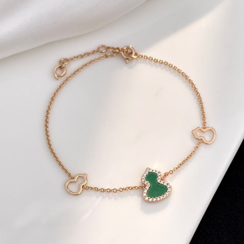 QEELIN WULU 3 MOTIF DIAMOND PINK GOLD BRACELET