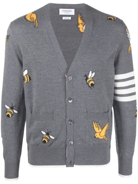 Thom Browne 4-Bar stripe intarsia-patterned cardigan