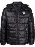Karl Lagerfeld logo-patch hooded puffer jacket