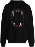 Haculla Flashy Fang Lips cotton hoodie