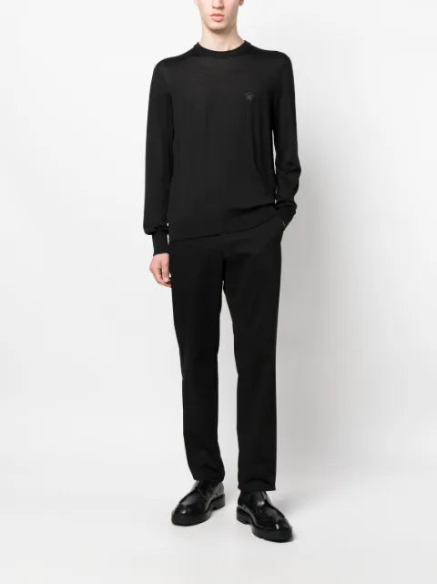 Versace embroidered wool-blend knit sweater