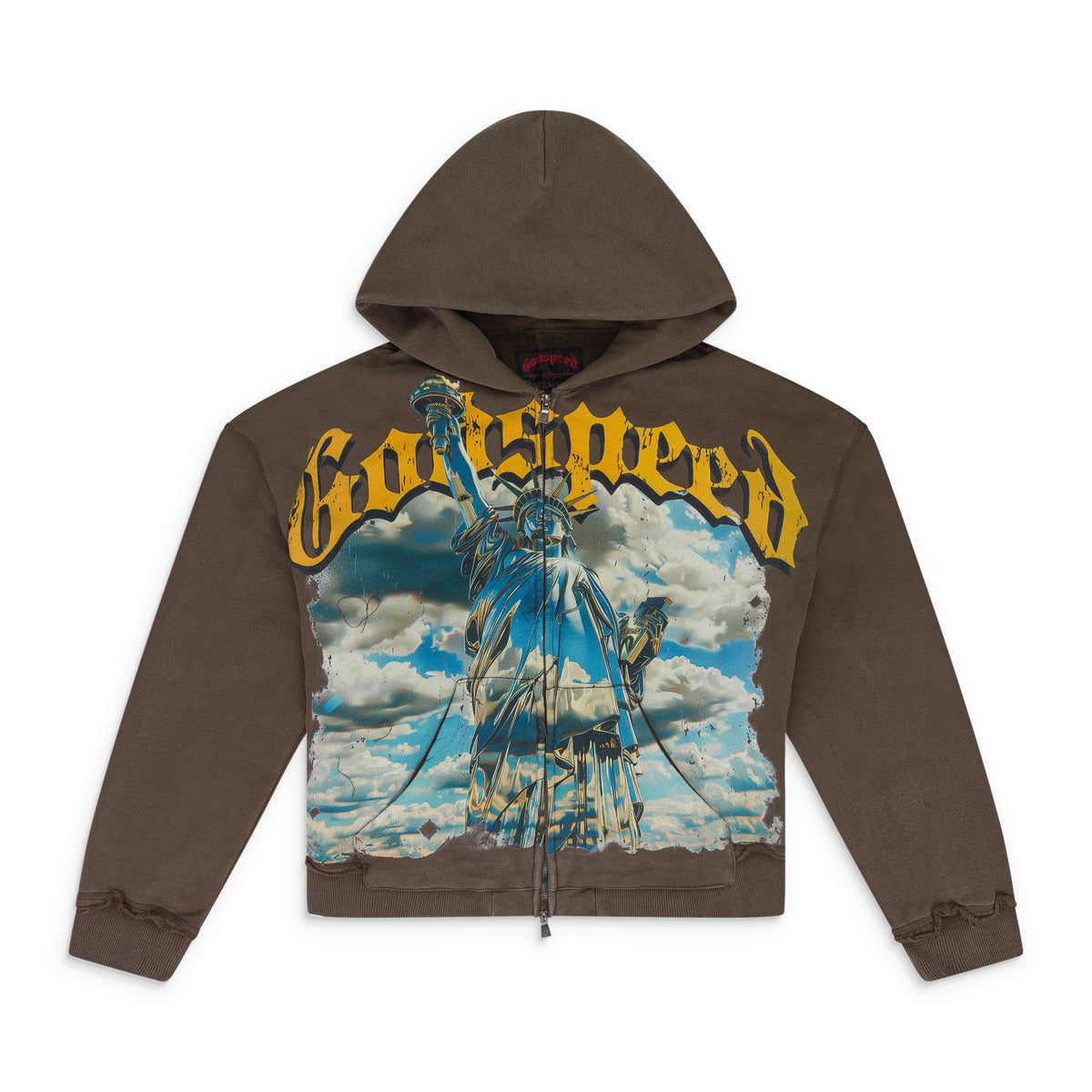 Brown Chrome Liberty Zip Hoodie V2