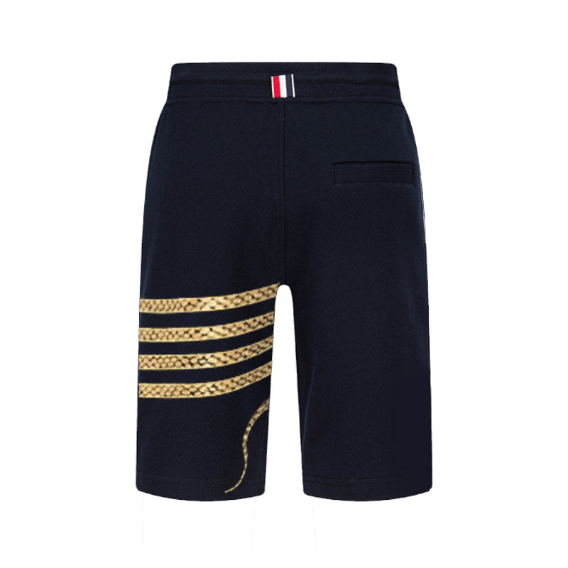 Thom Browne Style Four-Bar Snake Shorts