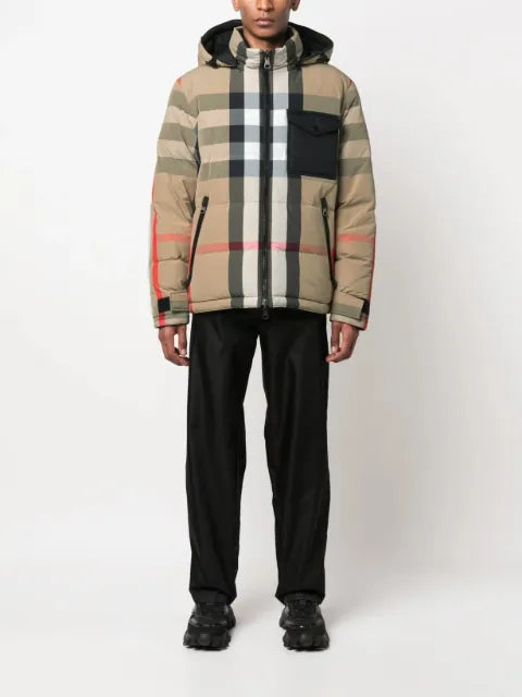 Burberry check-print reversible hooded jacket