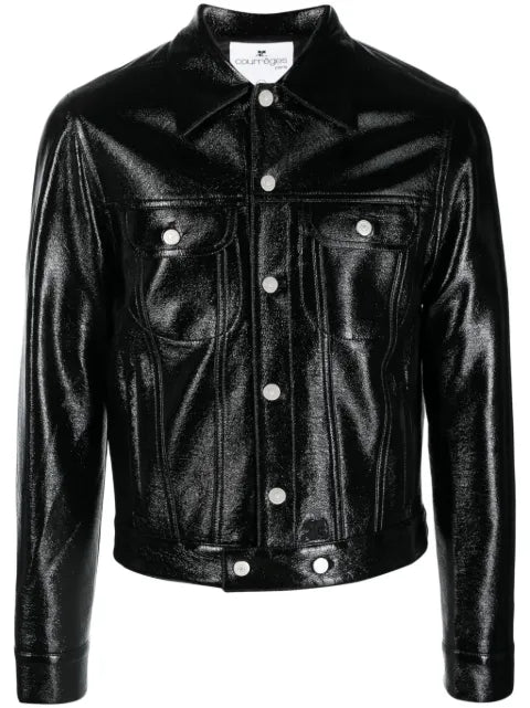Courrèges faux-leather button-up jacket