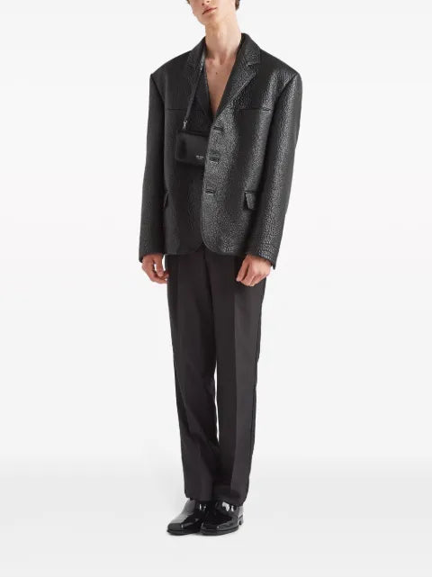 Prada single-breasted leather jacket