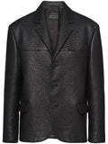 Prada single-breasted leather jacket