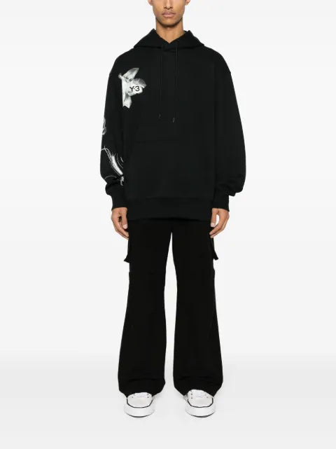Y-3 floral-print drawstring hoodie