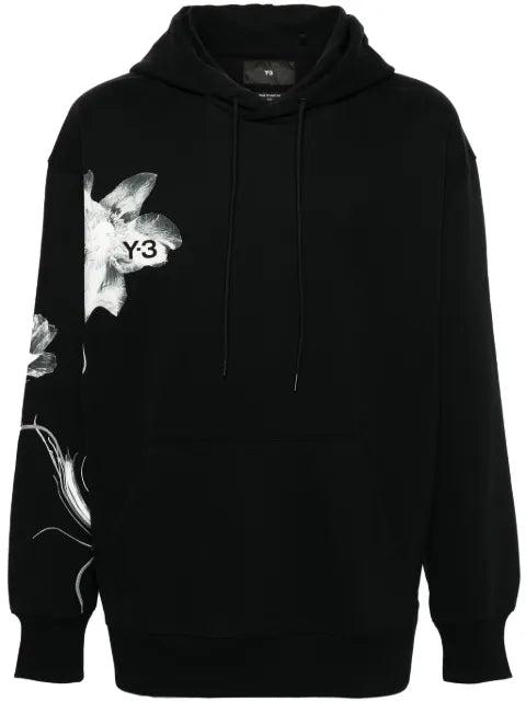 Y-3 floral-print drawstring hoodie