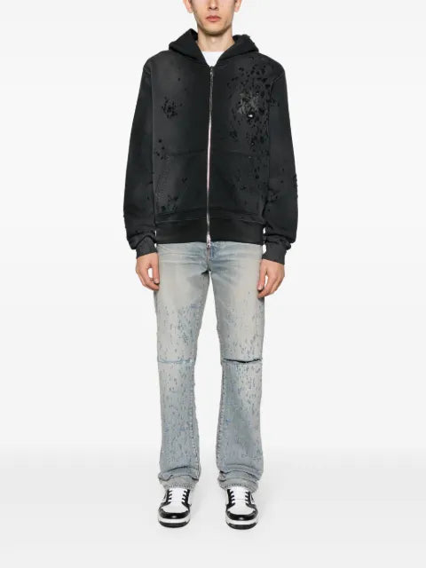 AMIRI Core ripped zip-up hoodie