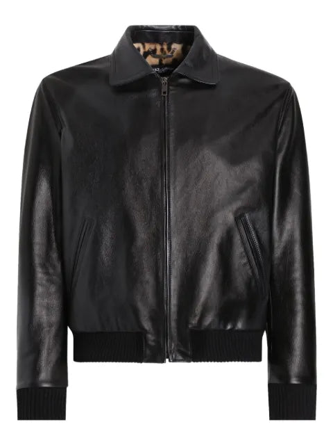 Dolce & Gabbana leather bomber jacket