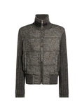 Dolce & Gabbana herringbone-pattern ribbed-knit bomber jacket