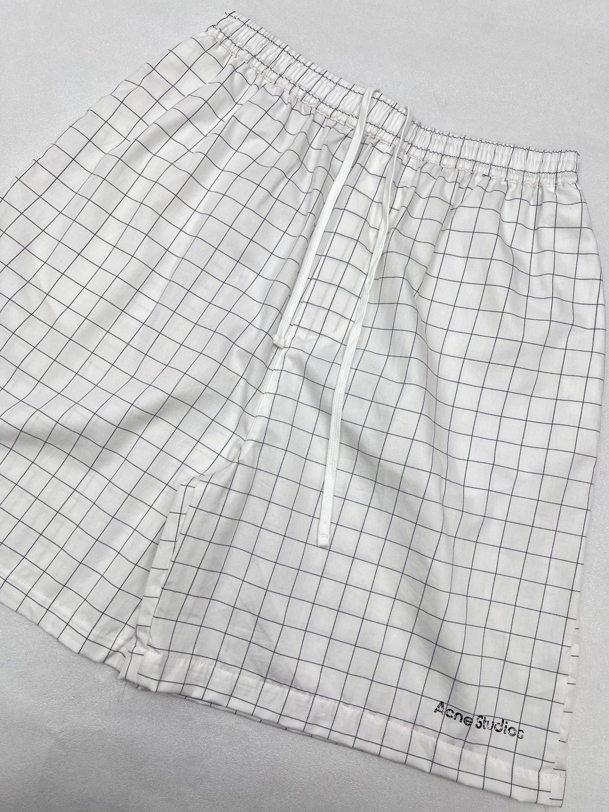 Acne Studios Grid‑Pattern Drawstring Casual Shorts