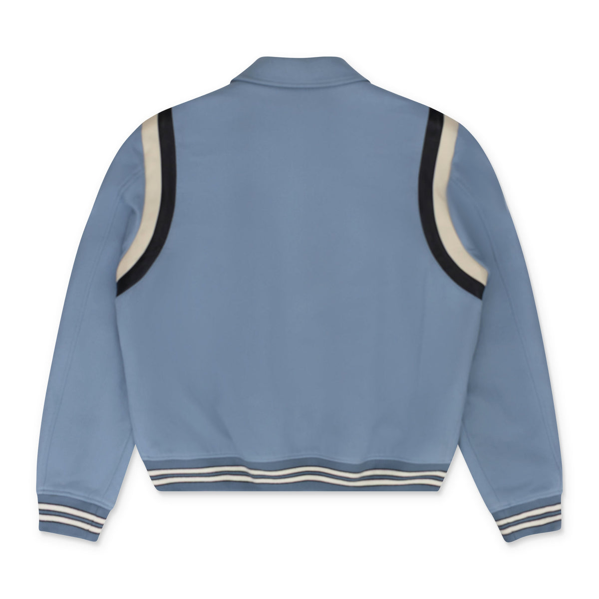 Slate Blue Varsity Bones Bomber Jacket
