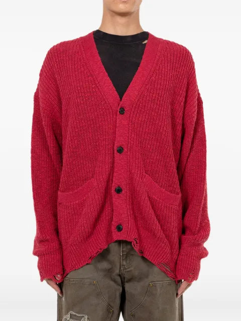 KAMIYA  frayed pocket cardigan