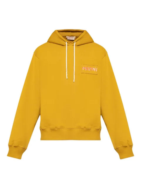 Marni logo-patch cotton hoodie