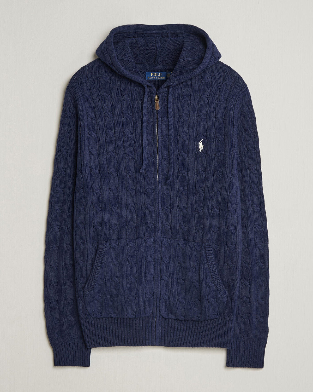 Polo Ralph Lauren Cable Knit Zip Hoodie - Cream