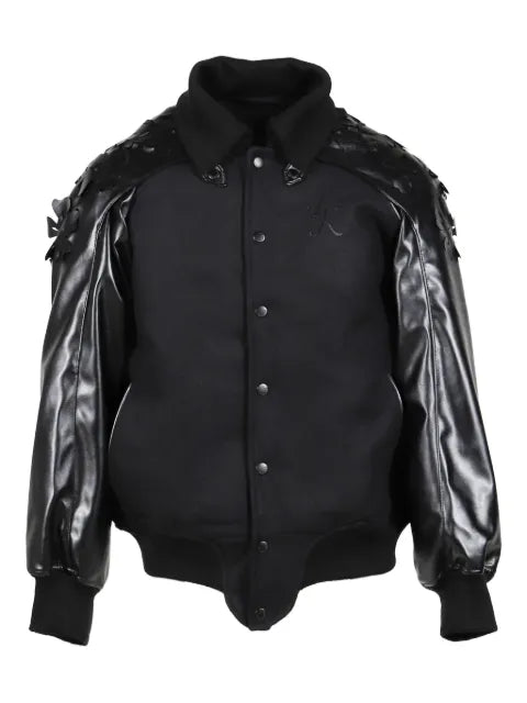 JUNTAE KIM  flower-embellished bomber jacket