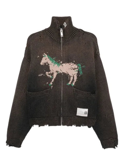 Maison MIHARA YASUHIRO horse-embroidered cardigan