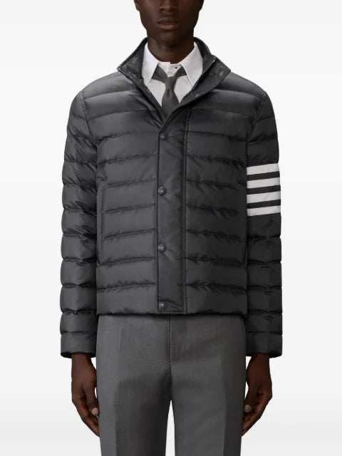 Thom Browne shiny ripstop lightweight down filled 4-bar jacket
