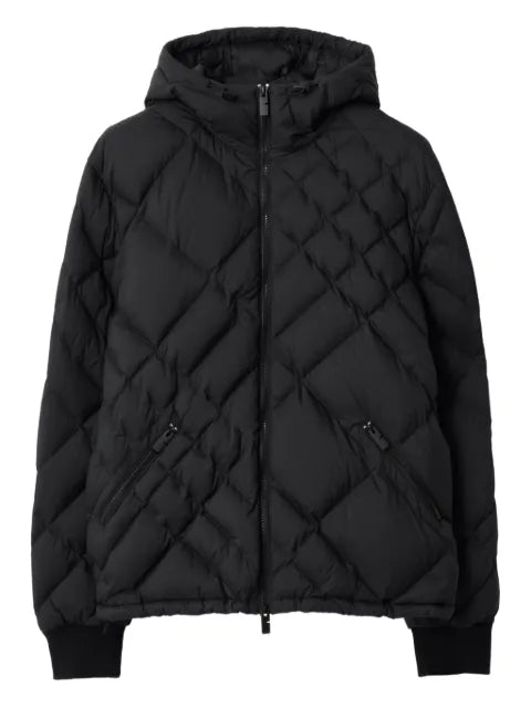 Burberry check-stitch nylon Doversgreen puffer jacket