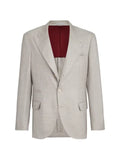 Brunello Cucinelli  cashmere and silk chevron deconstructed blazer with peak lapels