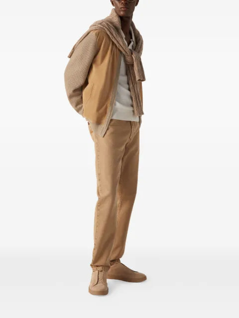 Zegna panelled-design bomber jacket