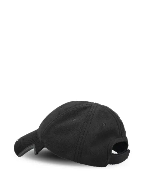 Balenciaga fleece baseball cap in New Black