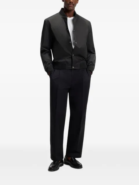 BOSS water-repellent jacket with monogram-patterned sleeves