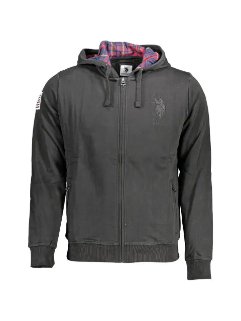 U.S. POLO ASSN. logo-embroidered zip-up hoodie