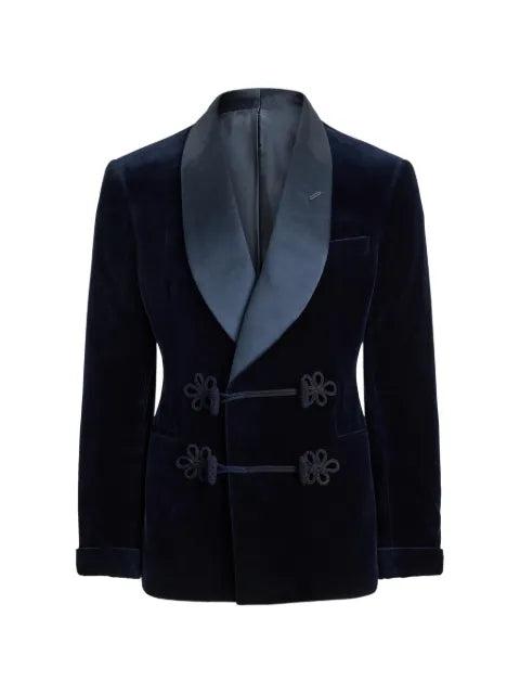 Ralph Lauren Purple Label Astaire double-breasted velvet-texture cotton blazer