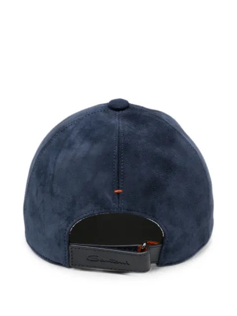 Santoni suede baseball cap with embroidery