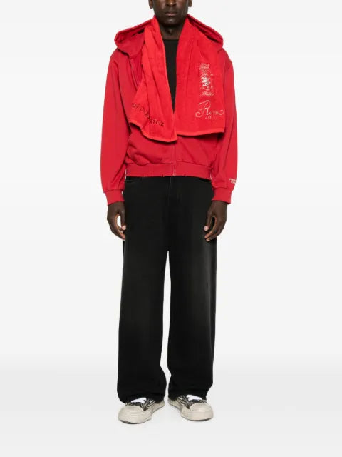 PROTOCOL INDEX Terry graphic-print zip-up sweatshirt