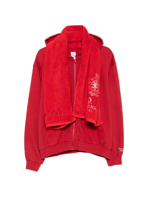 PROTOCOL INDEX Terry graphic-print zip-up sweatshirt