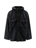 Balenciaga logo-embroidered hooded denim jacket
