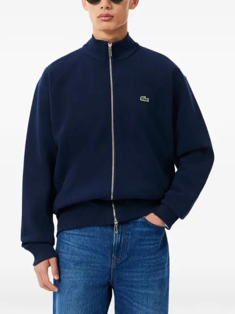 Lacoste logo-patch zip-up sweatshirt
