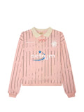 astrum Imagination Football pinstriped polo sweatshirt