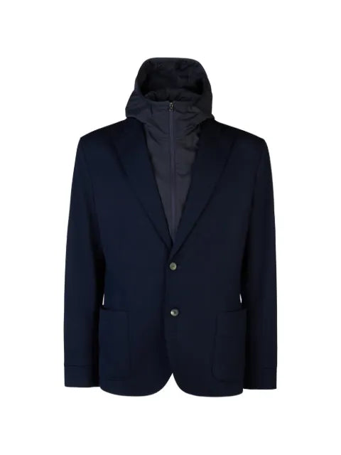 Sease hooded layered-effect jersey blazer