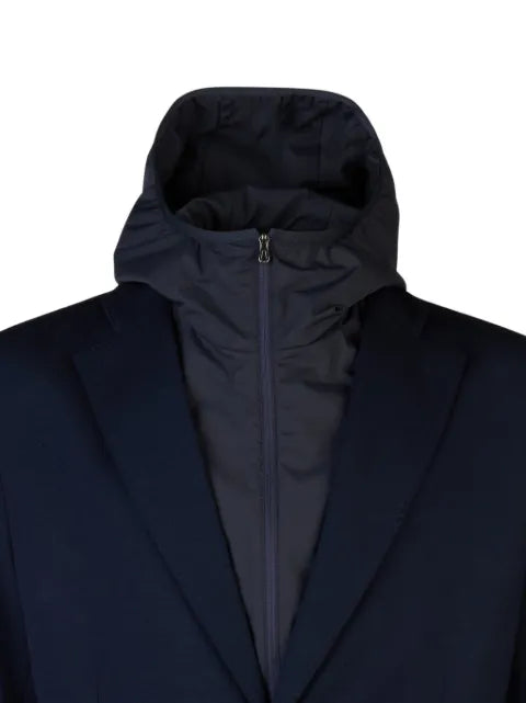 Sease hooded layered-effect jersey blazer