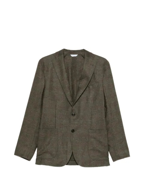 Boglioli check-pattern notched-lapel jacket