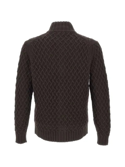 Filippo De Laurentiis cable-knit merino-wool cardigan