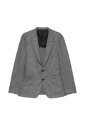 Canali Kei herringbone single-breasted jacket