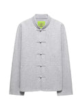 Shanghai Tang frog-fastening logo-embossed jacket