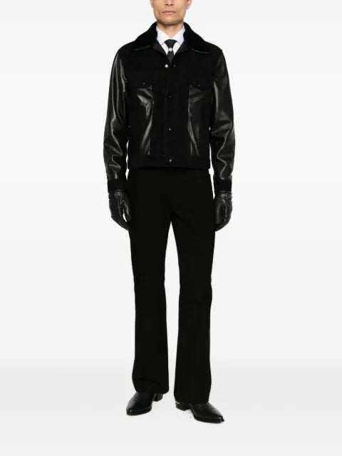 Ernest W. Baker panelled leather jacket