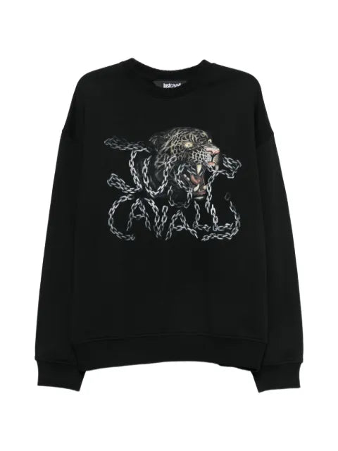 Just Cavalli leopard-print logo-print sweater