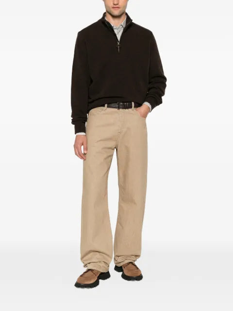 Barbour Holden tartan-patch half-zip sweater