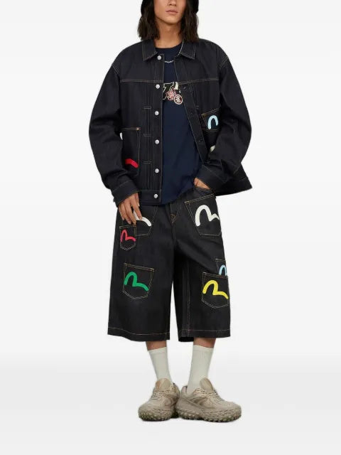 EVISU Seagull-print denim jacket
